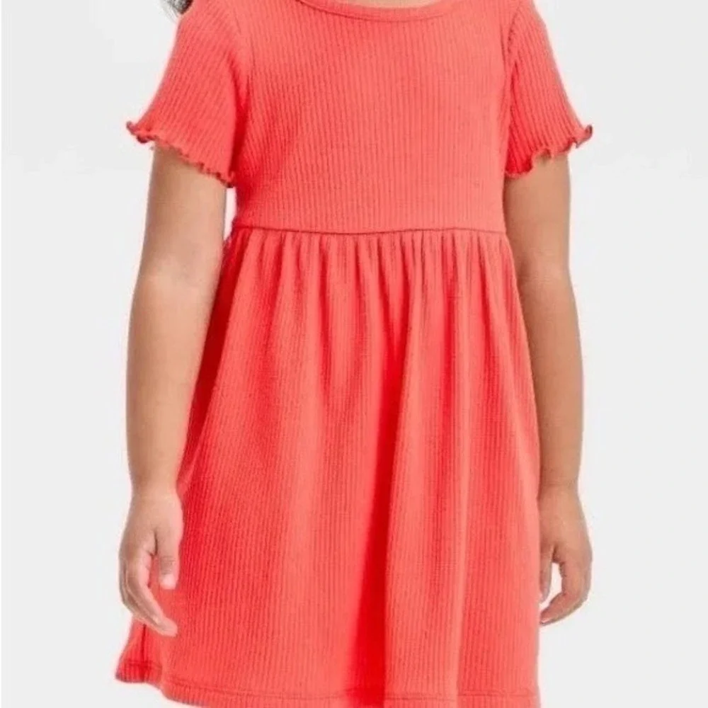 Cat & Jack Bright Coral Casual Dress‎ 2-Pack NWT